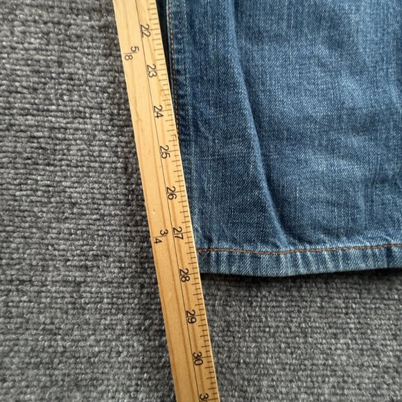 Nudie Jeans Men Denim Jeans Steady Eddie Orange Crinkle Blue Cotton ACTL 33X28 - Picture 8 of 16